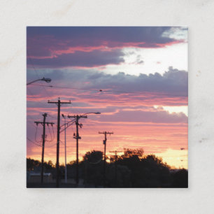 Small Town Sunset Square Business Card