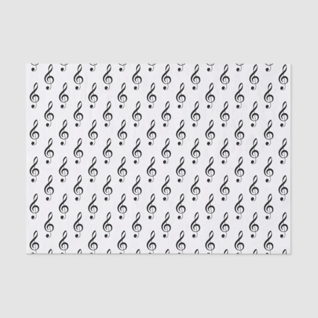 Small Treble Clef Musical Tissue Paper (Front)