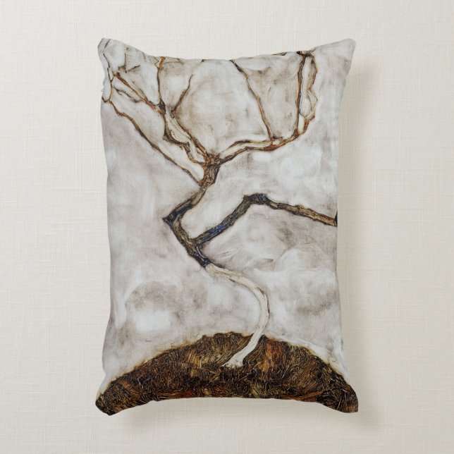 Small Tree In Late Autumn by Egon Schiele Accent Pillow (Front(Vertical))
