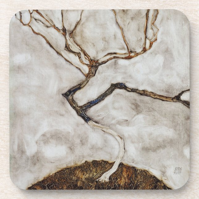 Small Tree In Late Autumn by Egon Schiele Coaster (Front)