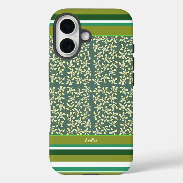 Small Turtles green pattern Case-Mate iPhone Case (Back)