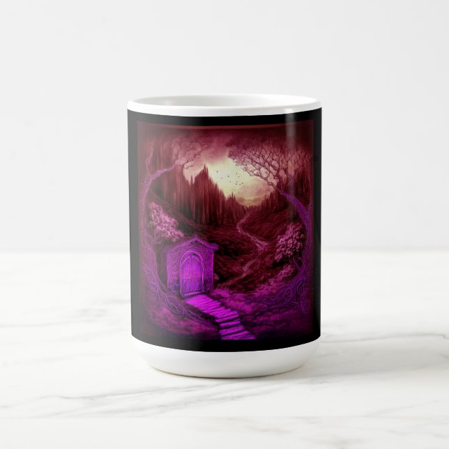 Small Unique Cabin Set Along A Stream Coffee Mug (Center)