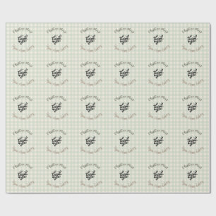 Small Vegan Home Bakery Thank You Pattern Wrapping Paper