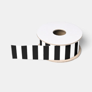 Small Vertical Black Stripes Grosgrain Ribbon