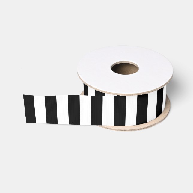 Small Vertical Black Stripes Grosgrain Ribbon (Spool)