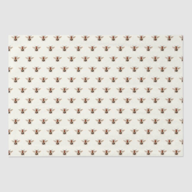 Small Vintage Bee Pattern Tissue Paper (Front)