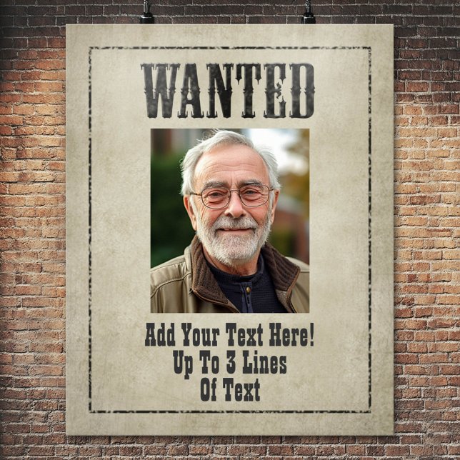 SMALL --- WANTED POSTER template (Custom Poster)