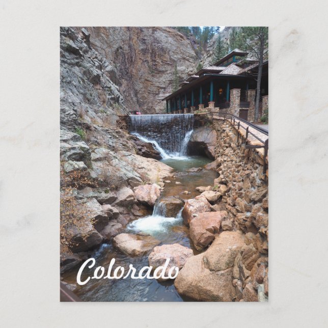 Small waterfall by Seven Falls in Colorado Springs Postcard (Front)