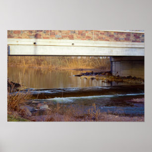 Small Waterfall Under Bridge Poster