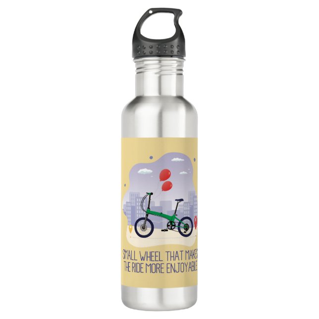 Small wheel that makes the ride more enjoyable 710 ml water bottle (Front)