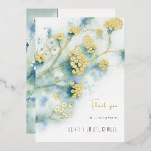 Small White Flowers Bridal Shower Thank You Card