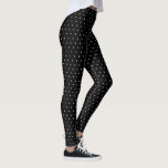 Small White Polka Dots on Custom Colour Leggings<br><div class="desc">White polka dots on black,  (editable background colour)</div>