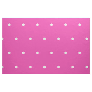 Small White Polka Dots on Diva Pink Fabric