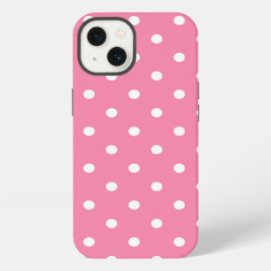 Small White Polka Dots on hot pink iPhone 13 Case