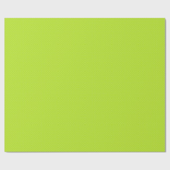 Small White Polkadots On Lime Green Wrapping Paper (Flat)