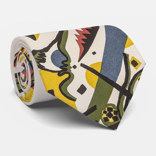 Small Worlds I - Kandinsky Neck Tie (Rolled)