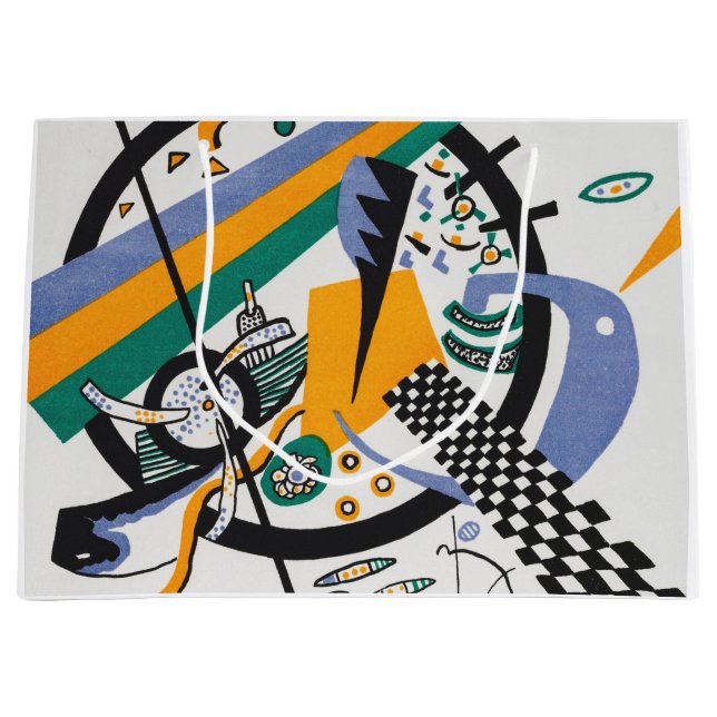 Small Worlds IV, Abstract, Wassily Kandinsky Large Gift Bag (Front)