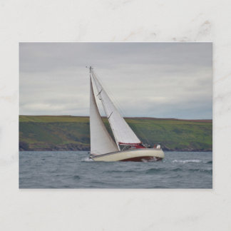 Small Yacht Sailing Hard Postcard