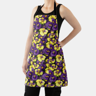 Small Yellow and Purple Pansies Apron