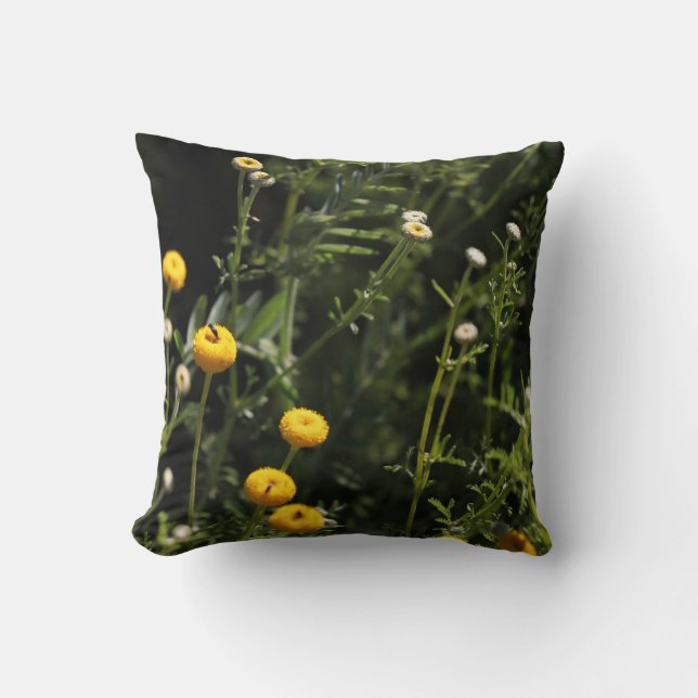 Small yellow and white flowers Throw Pillow (Front)