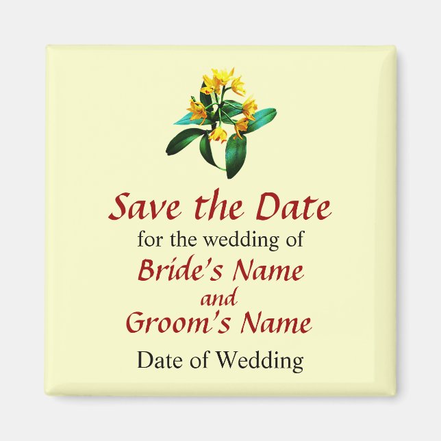 Small Yellow Orchids Magnet (Front)