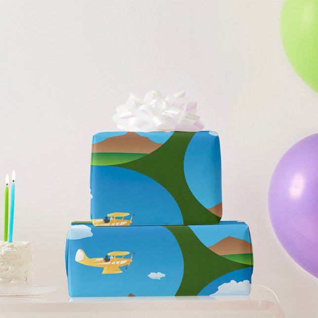 Small Yellow Plane Wrapping Paper (Creator Uploaded)