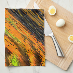 Small yellowish mosaic and deformed kitchen towel