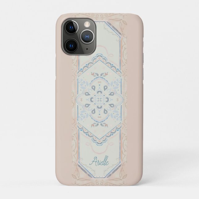 smallCUSTOM NAME Delicate Seashell Medallion, Case-Mate iPhone Case (Back)