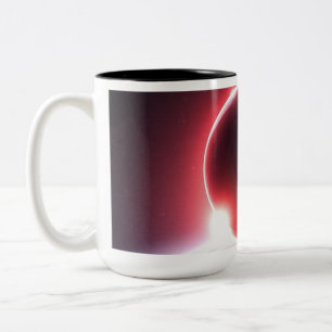 Smaller Planet Above a Larger Planet Two-Tone Coffee Mug