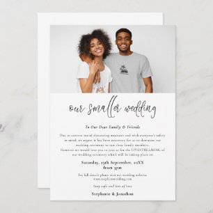 Smaller Wedding Downsize Photo Script Modern Announcement
