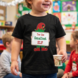 Smallest Elf - Customized - Matching Family Photo Toddler T-shirt