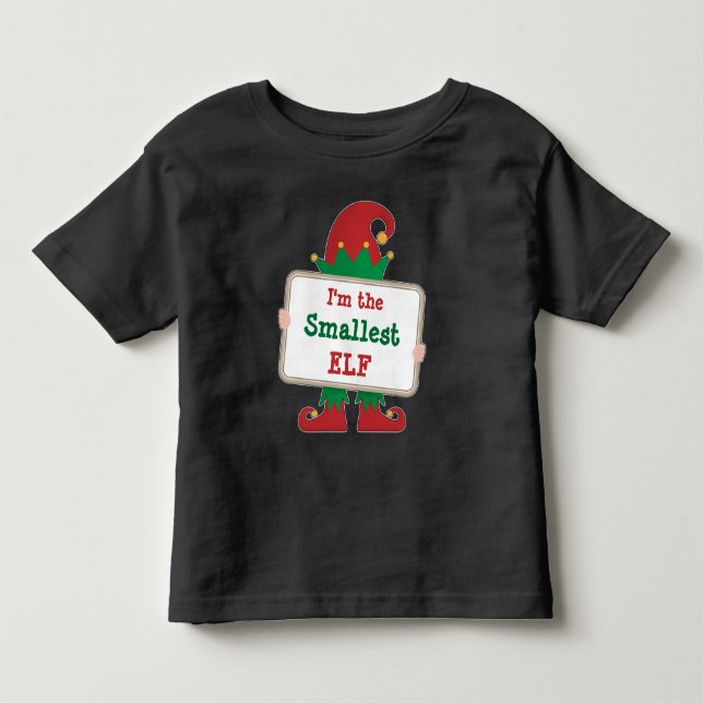 Smallest Elf | Personalized Christmas Elf T-Shirt (Front)