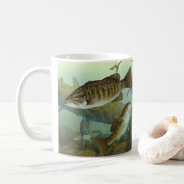 Smallmouth bass coffee mug (With Donut)