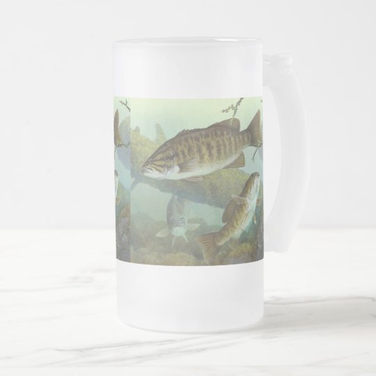 Smallmouth bass frosted glass beer mug