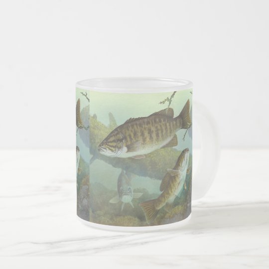 Smallmouth bass frosted glass coffee mug