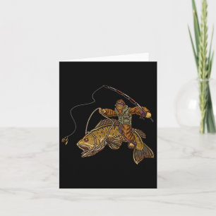 Smallmouth Byss Fishing Bigfoot Fisherman  Card
