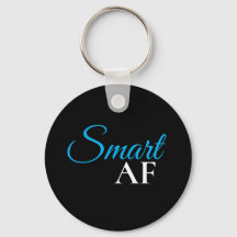 Smart AF Blue Expression Statement Keychain