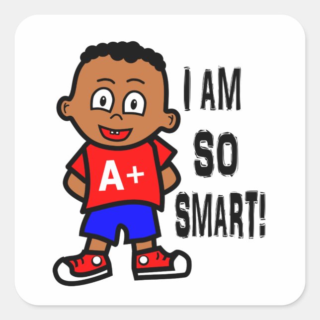 Smart African American Boy Stickers (Front)