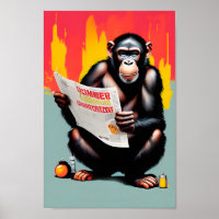 Smart Ape Poster - Customizable Chimp Wall Art