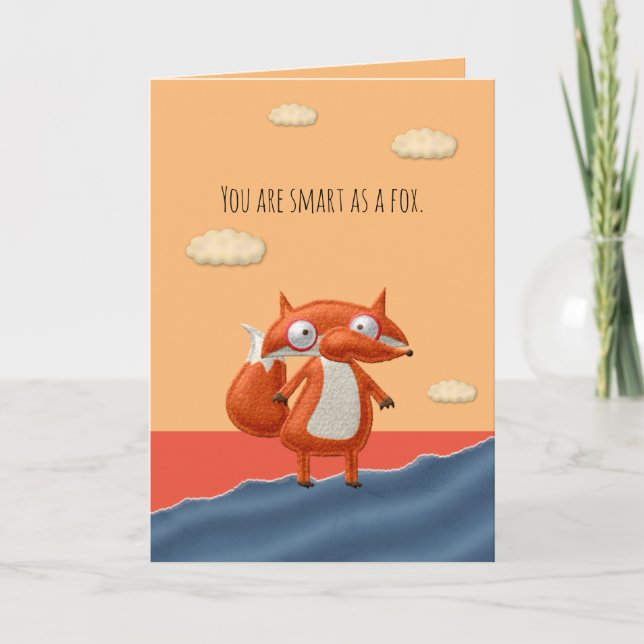 Smart As A Fox Valentine Card (Front)