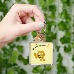 Smart As Can Bee Honeycomb Design Keychain