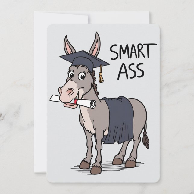 Smart As Donkey Funny Graduate Graduation Invitation (Front)