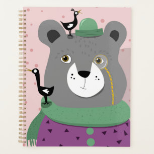 Smart bear planner top hat and monocle