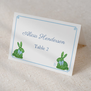 Smart Blue & Green Bunny Easter Brunch Place Cards