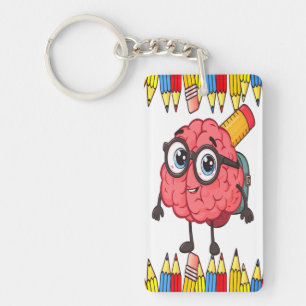 Smart Brain Acrylic Keychain – Cute Back To School