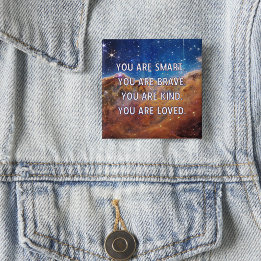 Smart Brave Kind Loved Customizable 2 Inch Square Button