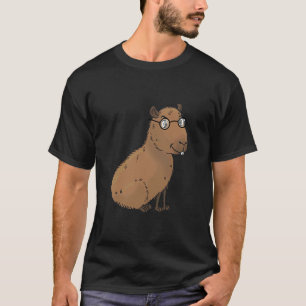 Smart Capybara with Glasses Work Outfit Home offic T-Shirt