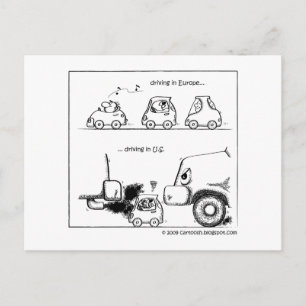 Smart Cars in U.S. Postcard