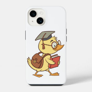 Smart Cartoon Duck Student Graduation iPhone 14 Case