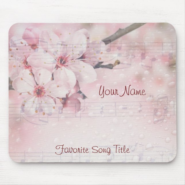 Smart Case iPad Cherry Blossoms Music Notes Mouse Pad (Front)